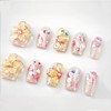 farfarflame Handmade Nail Tip, Short, False Nail Stand, 3D Diamond,
