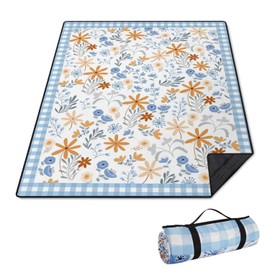 QXWREL Extra Large Picnic Outdoor Blanket 60''x80'' Waterproof and Sandproof Picnic Mat for Beach Foldable Camping Accessories for Grass Lawn Park