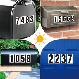 3 inch Adhesive Numbers for Mailbox, House Numbers, Reflective Number Sticker, Mailbox Decals, Address Number, Trash Cans Decal, for Outside (Black/White)