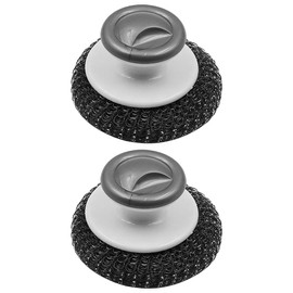 Tiardey 2 Pcs Steel Wool Scrubber, Stainless Steel Scrubber with Handle, for Steel Sponge, Scouring Spiral, Cleaning Brush for Oven, Cleaning Pots, Grills, Sink