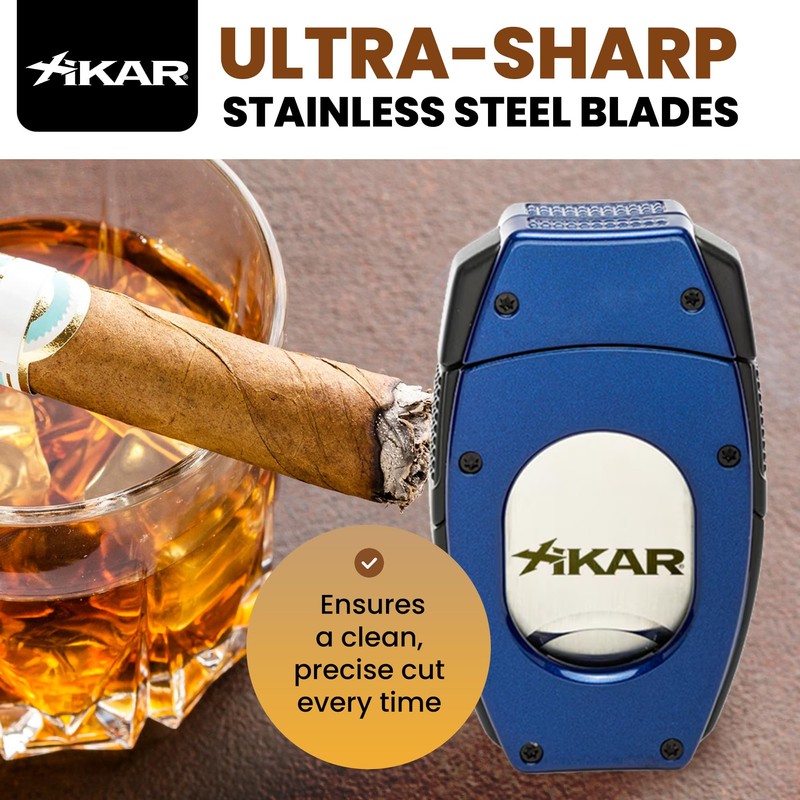 XIKAR Flip Dual Cigar Cutter - Versatile 64-Ring Gauge V-Cut