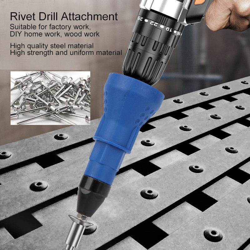 Rivet Drill Attachment Riveting Nut Gun Adaptor Electric Tool Kits