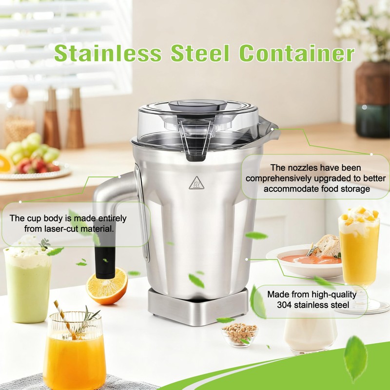 64-Ounce Stainless Steel Blending Container Replacement with SELF-DETECT, for vitamix
