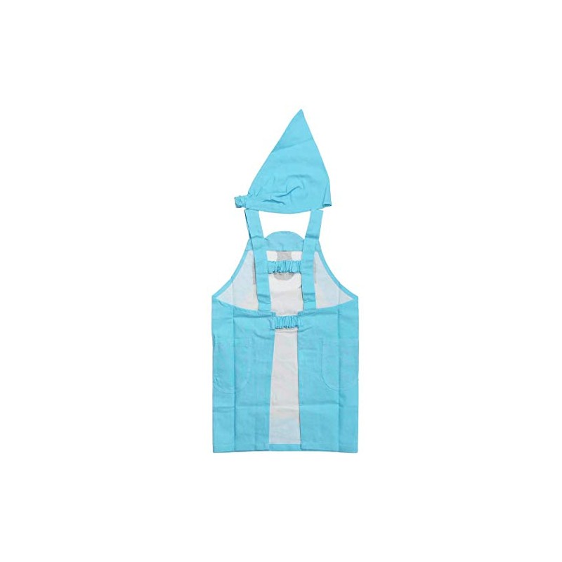 Kids Apron, M, Hello Penguin, Blue, BL with Triangle Strap,