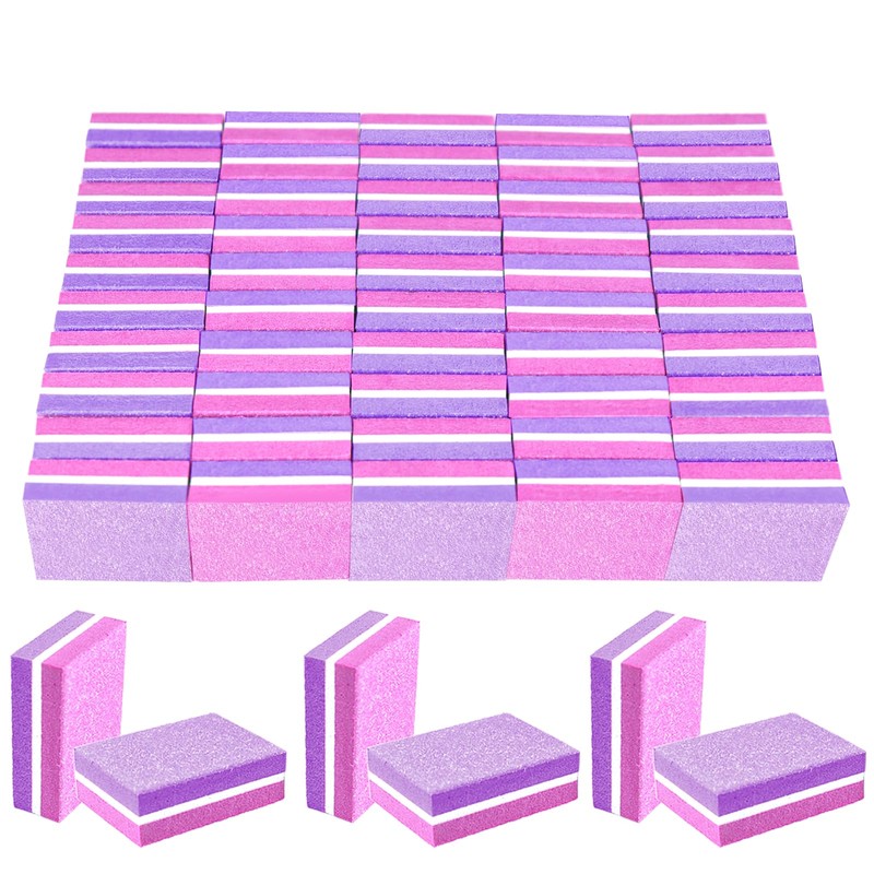 50 piezas de esponja para uñas, mini limas de uñas