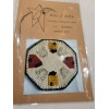 Bits of Cloth *PATTERN ONLY* Primitive Candle Mat-Woolfelt Saltbox House