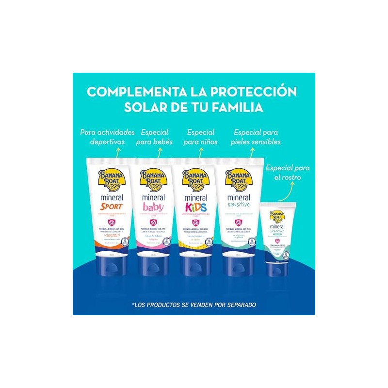Banana Boat, Protector Solar Mineral Sensitive 50 FPS 180 ml