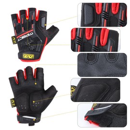 Cycling Gloves for Men - Fingerless Mountain Bike Gloves Anti Slip Half Finger Bicycle Gloves for MTB Driving Riding Racing