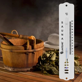 Lantelme Metal Sauna Thermometer 20 cm - Temperature Display up to 120°C - Analogue Sauna Thermometer Painted White - Accessories for Wellness, Relaxation and Saunas