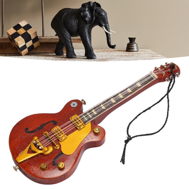 Miniature Electric Guitar Model Innovative Simulation Hand Crafted Wooden Guitar