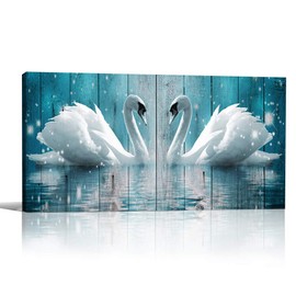 Wall Art for Living Room Canvas Wall Decorations for Bathroom Modern Wall Decor Family Bedroom Wall Pictures Two Swans Artwork Kitchen Office Home Decoration Abstract Painting