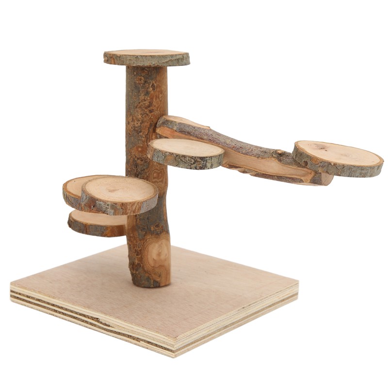 Wooden Hamster Platform Toy Hamster Playground Stand Rotating Ladder for