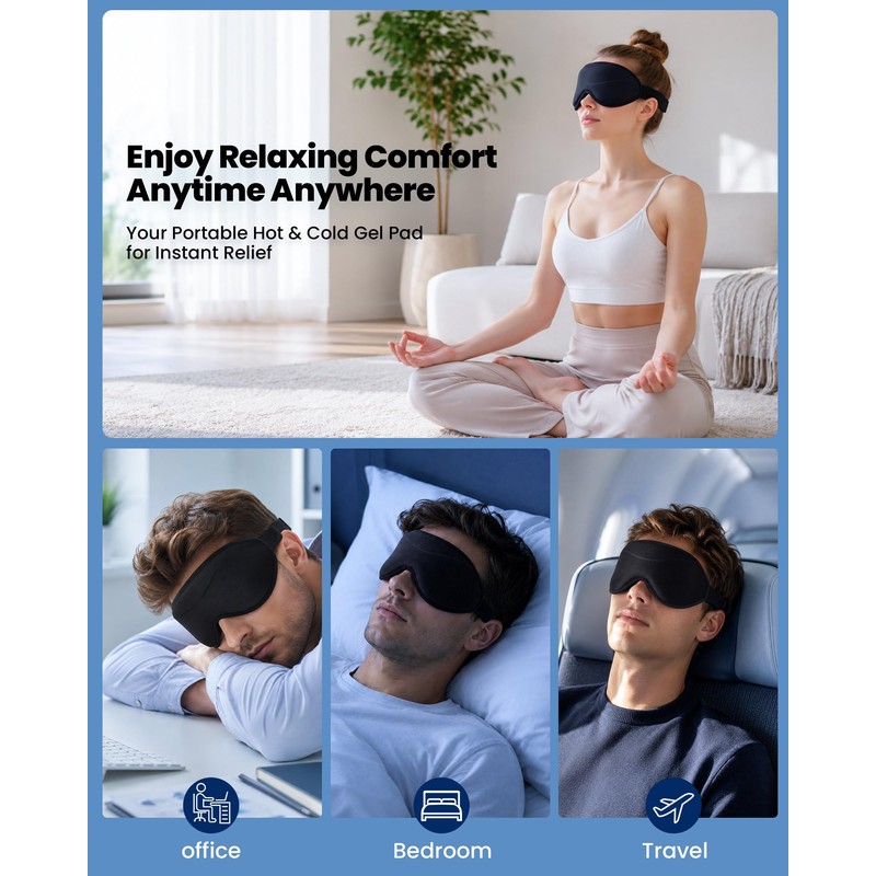 3D Blackout Sleep Mask for Women & Men - Weighted