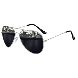 KANASTAL Teardrop Sunglasses, Unisex, Polarized for Fishing, Running, Baseball, Climbing, Golf, Driving, [A2] Frame: Silver + Lens: Black