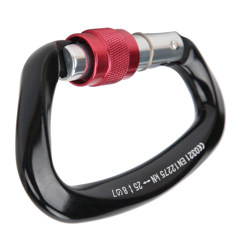Mountaineering D Locking Carabiner Clips Alloy Heavy Duty Carabiner for