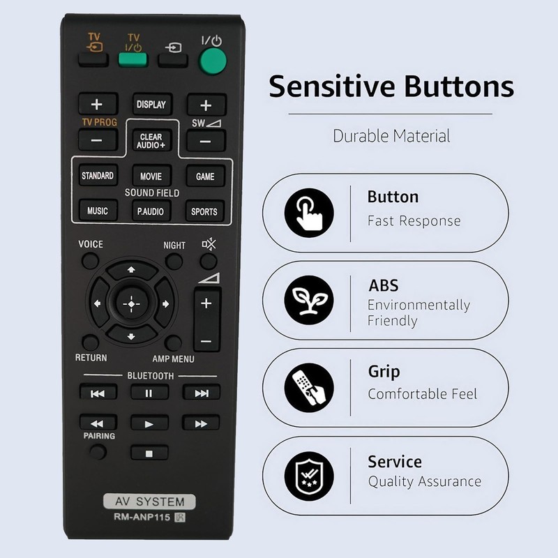 Replacement Soundbar Remote Control RM-ANP115 Compatible for Sony Sound Bar