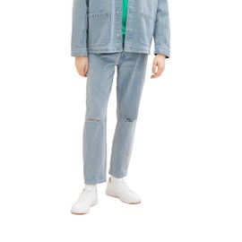 TOM TAILOR Denim Men's Loose Fit Jeans, Destroyed Bleached Blue Denim 10121