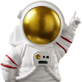 Astronaut Figurine Resin Spaceman Statue Astronaut Tabletop Ornament Spaceman Model for Home Office Bedroom Decoration