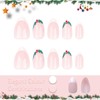 30PCS Christmas False Nails - Nude Press on Nails French