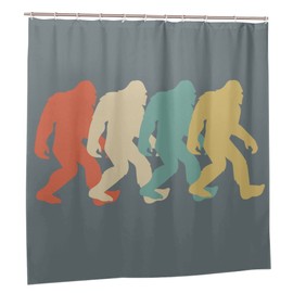 MOCSONE Retro Bigfoot Sasquatch Elegant Polyester Shower Curtain Water-Repellent Shower Curtains Bathroom Sets for Home/Hotel Decor
