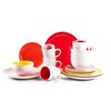 HomeVss, Stoneware Coupe Shape Dinnerware Set, Outside White + Inside