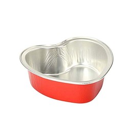 KitchenDance Colored Aluminum Mini 3.5 oz Heart Shaped Dessert Pans (50, Red)