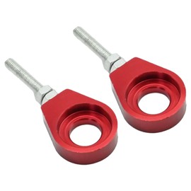 laffoonparts 2 Pcs 15mm Motorcycle Chain Adjuster Tensioner, Replacement for Lifan YX SSR 110cc 125cc Chinese Dirt Pit Bike, Replacement for Honda CRF80 2005 CRF125F 2018 (Red)