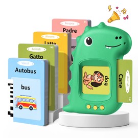 Talking Flashcards Children's Toy from 2 3 4 5 6 Years Educational Games for Autism Learning Toy Italian Learning for Children Preschool Children Gift for Boys Girls 2-4 Years 112 Sheets 224 Words