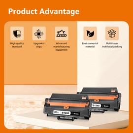 iPROSPECT B1260 B1265 Black Toner Cartridge High Yield Replacement for 331-7328 RWXNT DRYXV G9W85 B126X Toner Set Compatible with Dell B1260dn B1260 B1265dn B1265dnf B1265dfw Laser Printer(2-Pack)