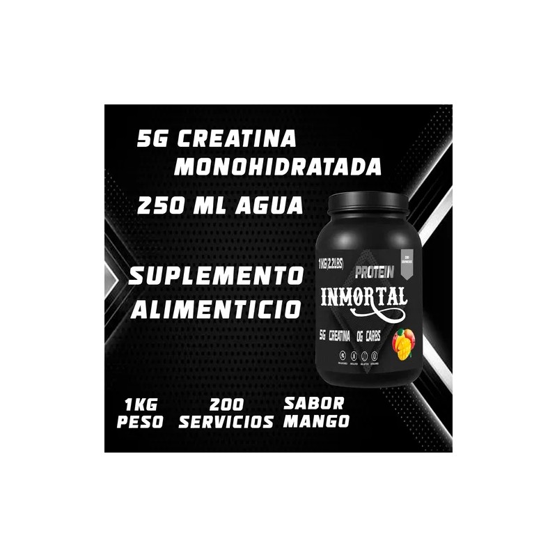 Inmortal Suplements Creatina Monohidratada 1 Kg 200servicios Mango-