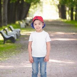 Bucket Hat for Girls & Boys, Packable Double Sided Reversible Beach Sun Kids Bucket Hat (Red/Tropical Surf, 7-14 Years)