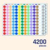 4200 Pieces - 2cm Coloured Dot Stickers, Sticky Dots Round