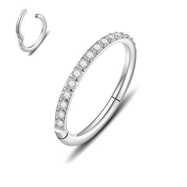 MissNity Hinged Nose Ring Hoop 316L Surgical Steel 18G Clicker