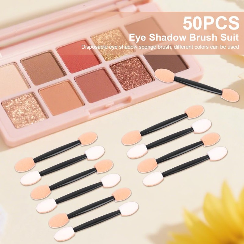 LOPHE Sponge Eyeshadow Brush, 50 Stück Mini Lidschatten Applikator, Lidschatten