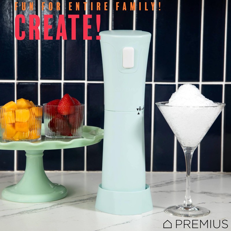 Cordless Shaved Ice Maker by PREMIUS – Lightweight, Rechargeable, Bonus