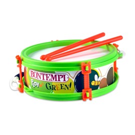 Bontempi Green Small Drum with Shoulder Strap, Complete with Sticks, Realistic Sound, Diameter 150 mm, Musical Toy for Children from 18 Months