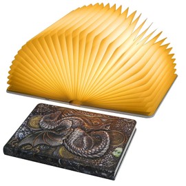 QXMGCBOK Dragon Night Light, 3D Embossed Folding Lamp, Decorative Faux Book for Kids Men as Book Lover Gifts (Flying Dragon Book Lamp)