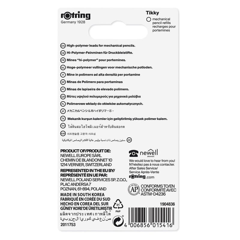 rOtring Tikky Mechanical Pencil Lead Refills | 0.5mm, BB |