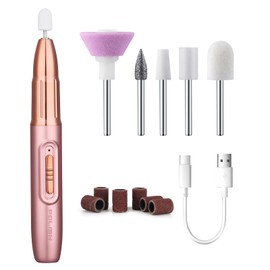 Gttiuey Electric Nail File ,Professional Nail Drill for Acrylic Gel Dip Powder Nails Portable Nail Machine Kit Manicure Pedicure Tools Polishing Set with Nail Drill Bits Sanding Bands (Rose Gold)