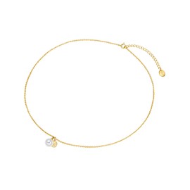 Valero Pearls Women's Necklace 925 Sterling Silver with Freshwater Cultured Pearl Approx. 7.0-8.0 mm, Freshwater cultured pearl