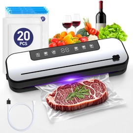 CEROBEAR Food Vacuum Sealer Machine, 75kpa Powerful Food Saver Vacuum Sealer Machine with Cutter, 6-in-1 Automatic Air Sealing for Food Storage, Sous Vide, Meat, Vegetables, Dry/Moist Modes