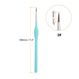 HARFINGTON 6pcs Detail Paint Brushes 12mm Pointed Tip 185mm Length Nylon Hair Miniature Painting Brushes for Watercolor Oil Acrylic Painting(2#), Blue