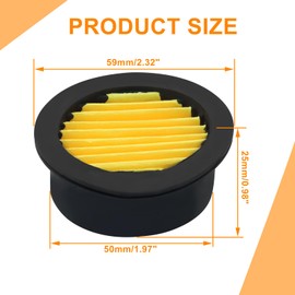 Litoexpe 6 Pcs Air Compressor Silencer Replacement Elements, Air Compressor Intake Filter Sound Muffler Elements Replacement Parts for Generators Blowers