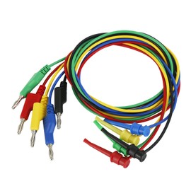Stackable Banana Plug to Mini Grabber Test Leads 4mm Stackable Banana Plug to Mini Grabber Test Hook Flexible Test Cable Cable with Protective, Flexible Wire Leads Multicoloured Lab-Grade Kit