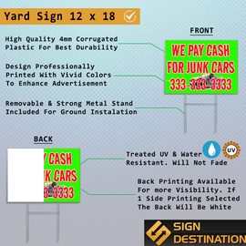 Weatherproof Yard Sign Street Tacos Outdoor Advertising Printing B Yellow Lawn Garden 18x12 Inches 1 Side Print