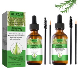 Rosemary Oil for Hair, Rosemary Essential Oil for Hair, Natural Pure Rosemary Oil Hair Growth, Nourishes the Scalp, Eyebrows, Eyelashes for Women Men, 2 Pieces