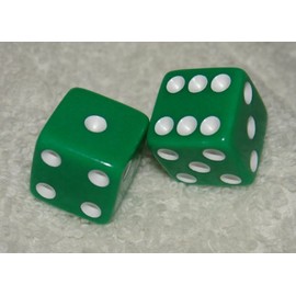 Green Opaque Dice Pair