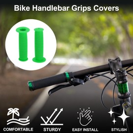 TUCKBOLD Bike Handlebar Grips Covers 110mm Long Lightweight | Bicycle End Grip Protector Green 1 Pair