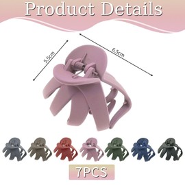 7 Pieces Women's Octopus Hair Pins, Simple Frosted Retaining Clips, Bath Bowls, Hairpin, Daily All Match Hair Accessories, Styling Fixing Tools
