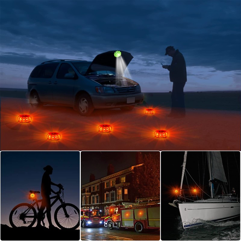 CICMOD LED Road Flares Roadside Safety Emergency Lights Beacon Disc